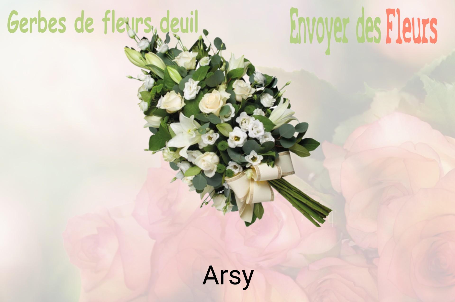 Gerbe de fleurs de deuil livrée à Arsy
